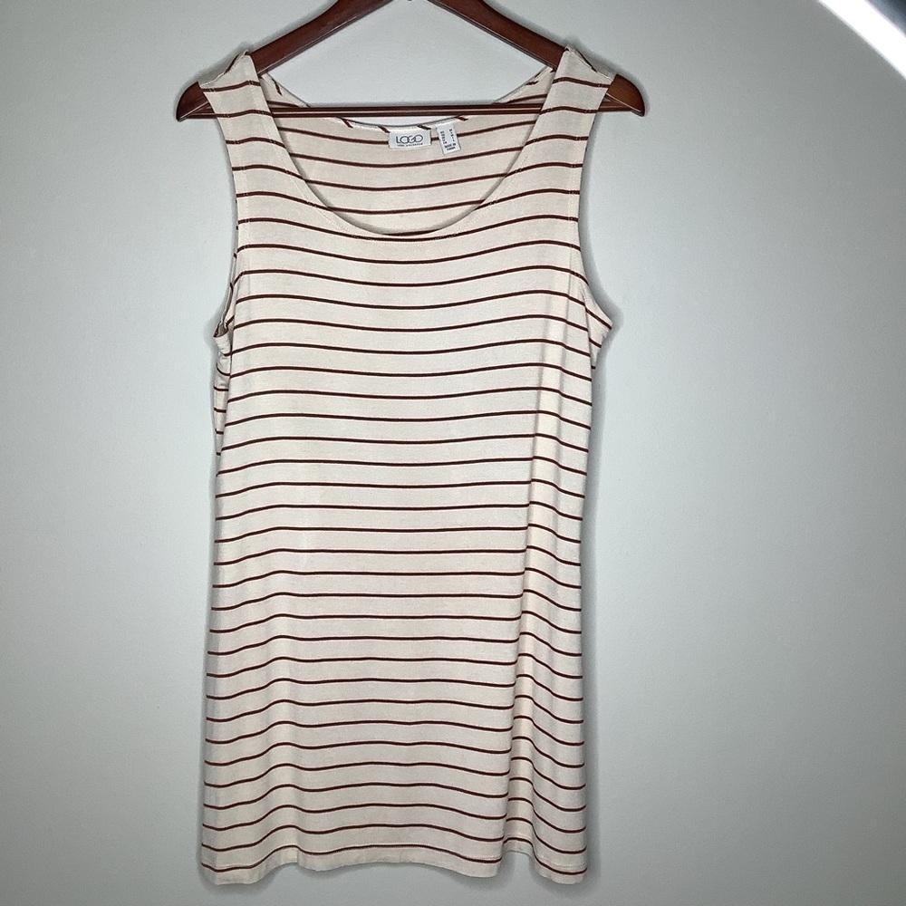 LOGO by Lori Goldstein Striped Tunic Tank Top